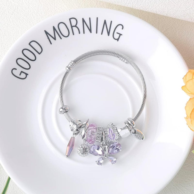 DS Charm Bracelets for girls,exquisite cute cartoon friendship bracelets Silver Stainless Steel Bangle with birthday Gift box, Adjustable girls jewelry Suitable for holiday gifts - Image 2